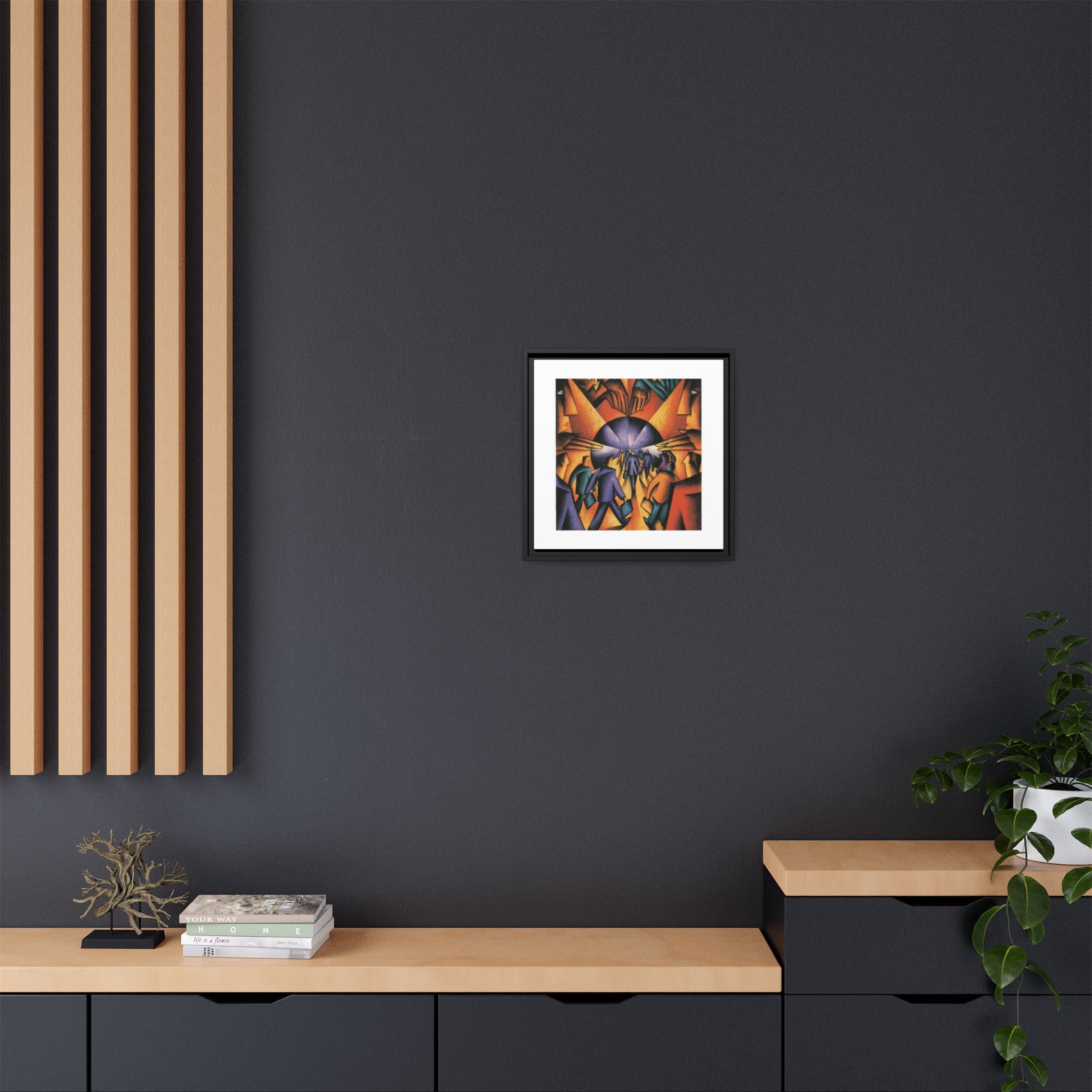 Global Village Coffeehouse Framed Canvas