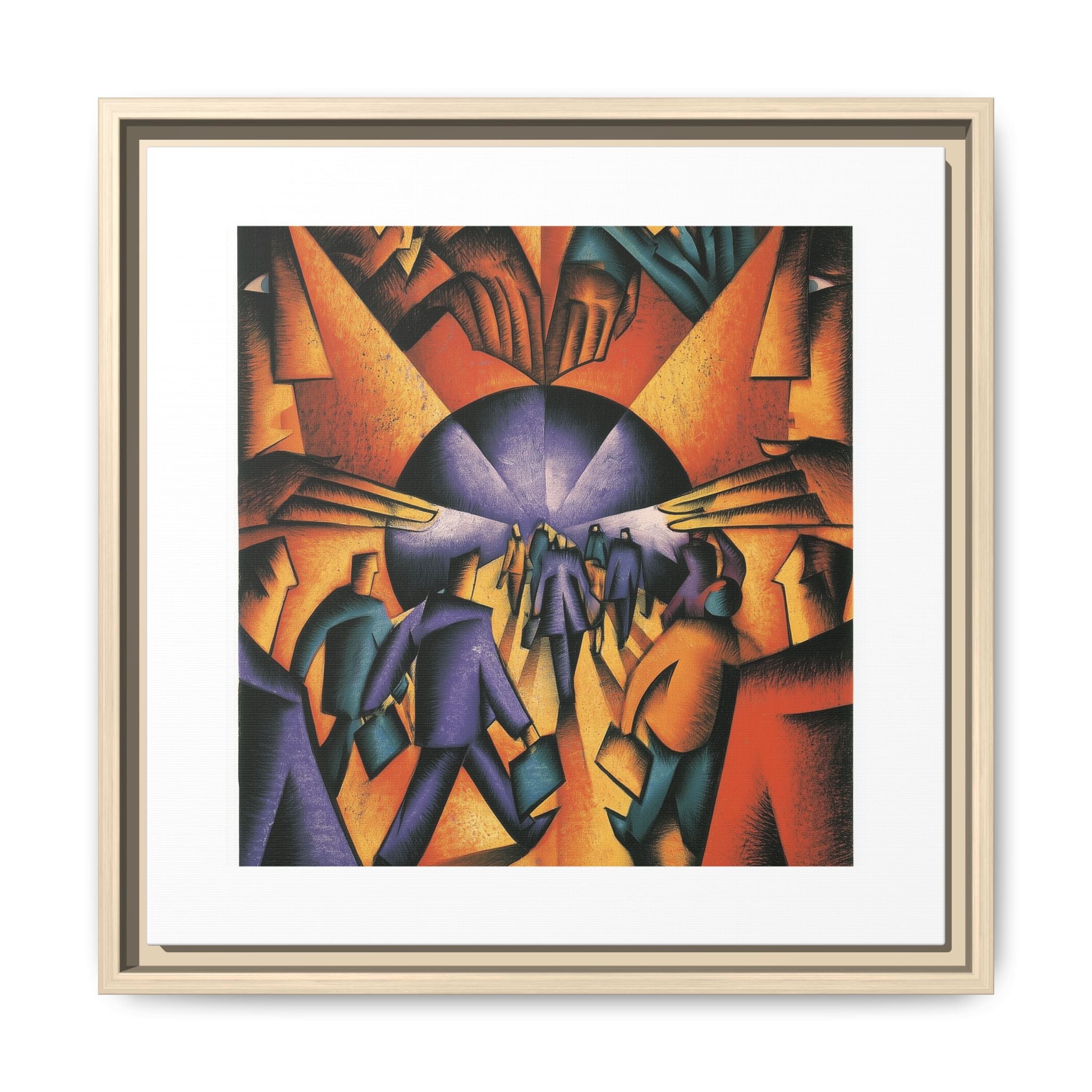 Global Village Coffeehouse Framed Canvas