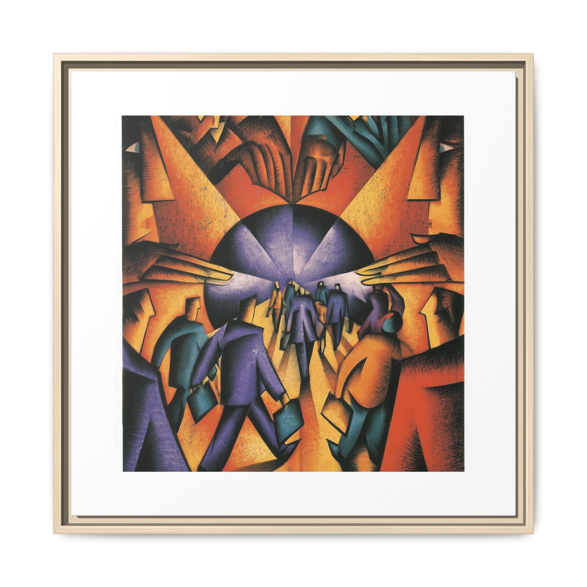 Global Village Coffeehouse Framed Canvas