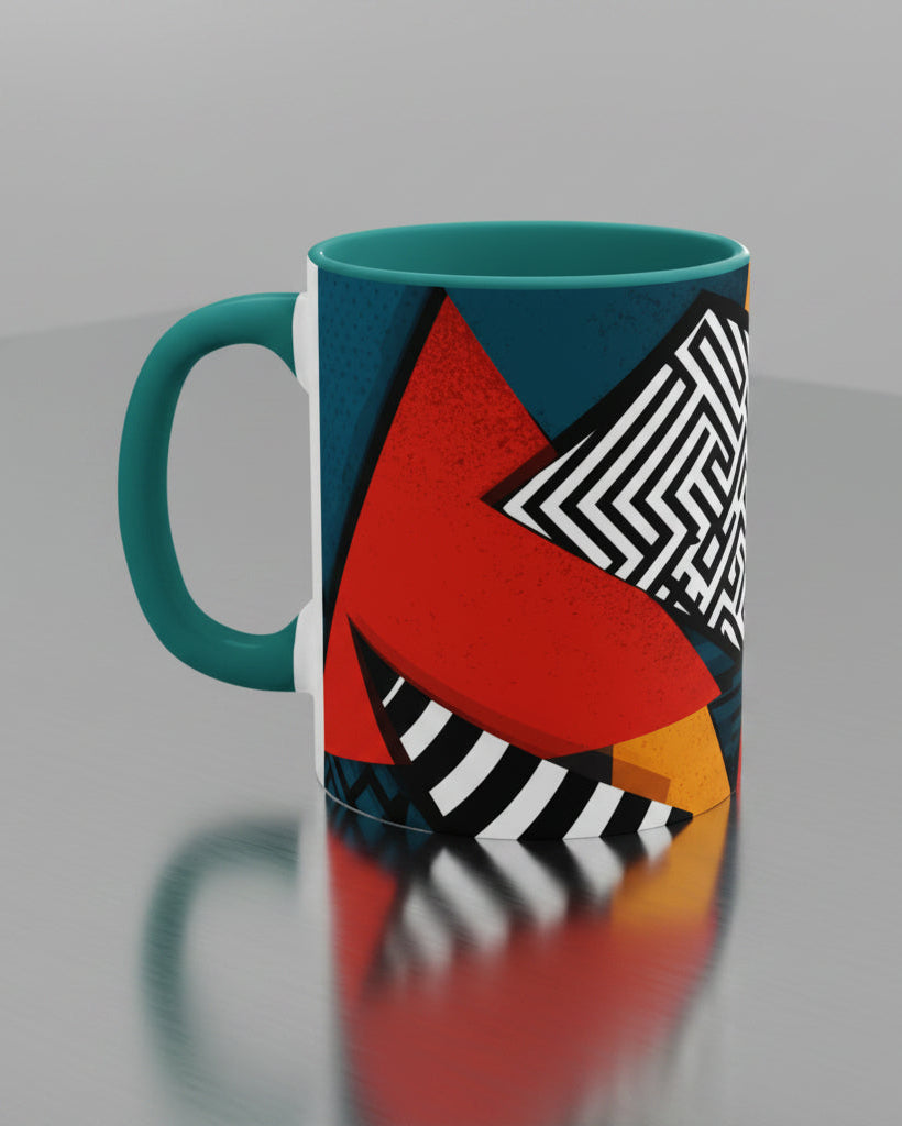 Memphis Memories Accent Mug — Geometric Art Coffee Cup