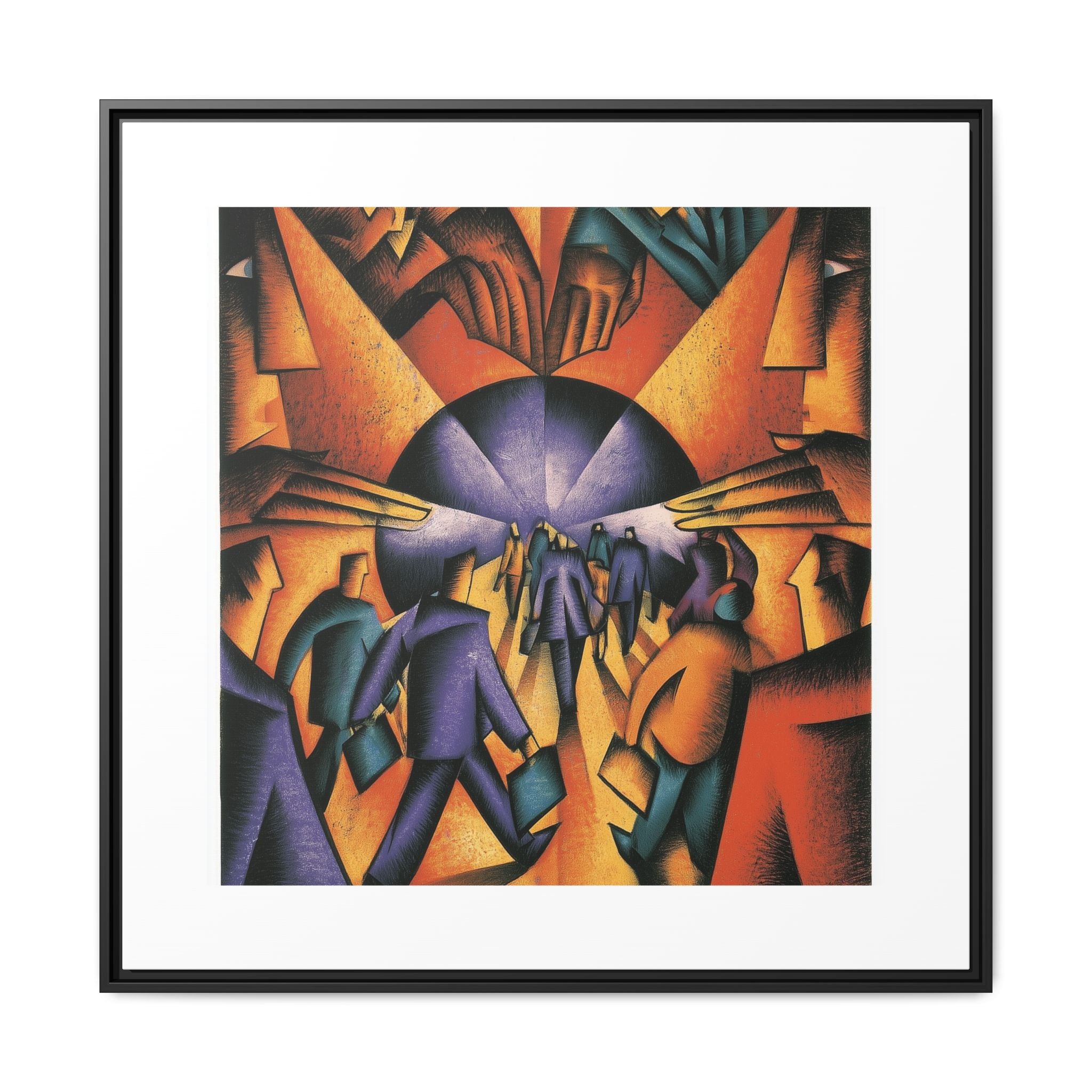 Global Village Coffeehouse Framed Canvas