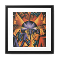 Global Village Coffeehouse Framed Canvas