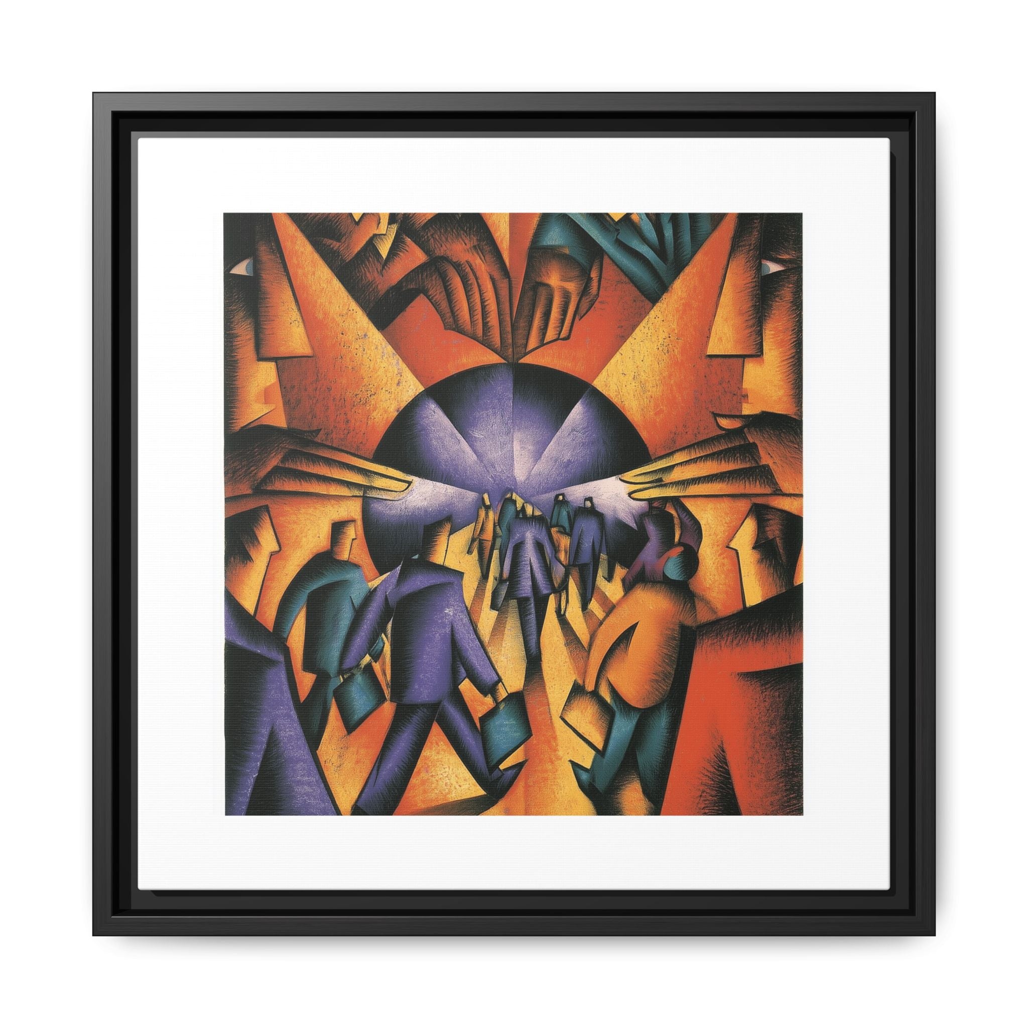 Global Village Coffeehouse Framed Canvas