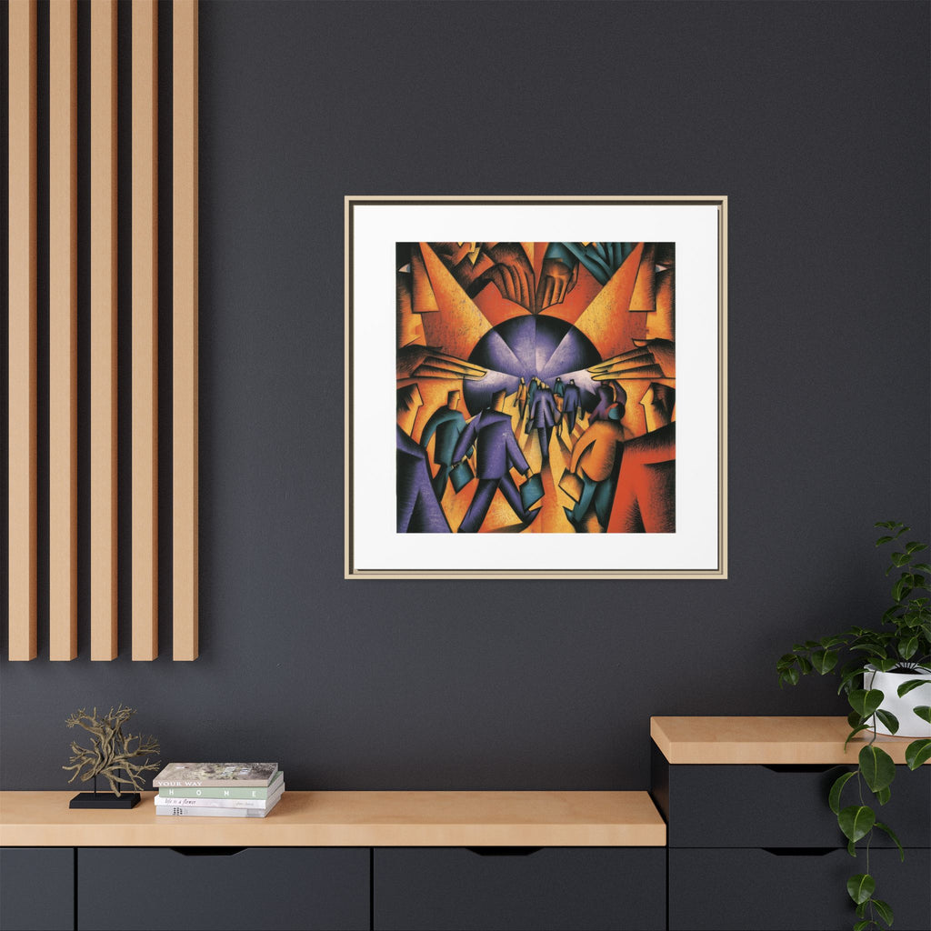 Global Village Coffeehouse Framed Canvas