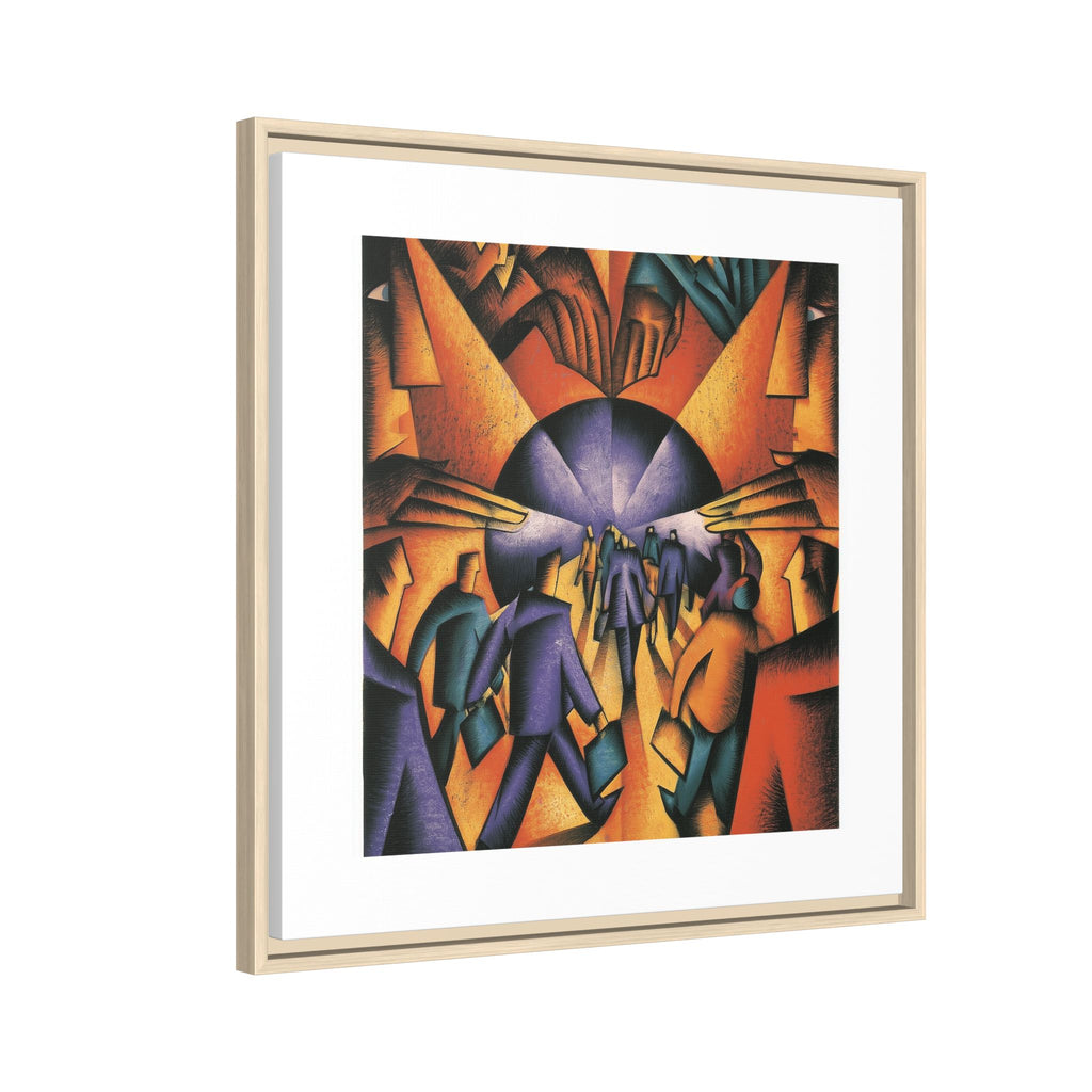 Global Village Coffeehouse Framed Canvas