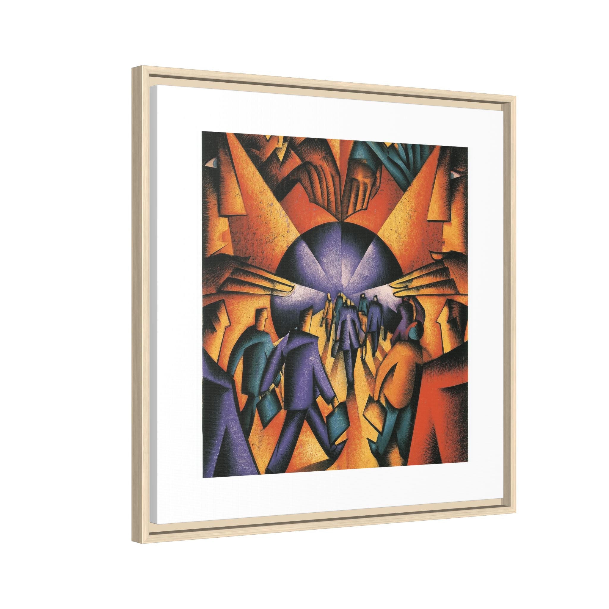 Global Village Coffeehouse Framed Canvas