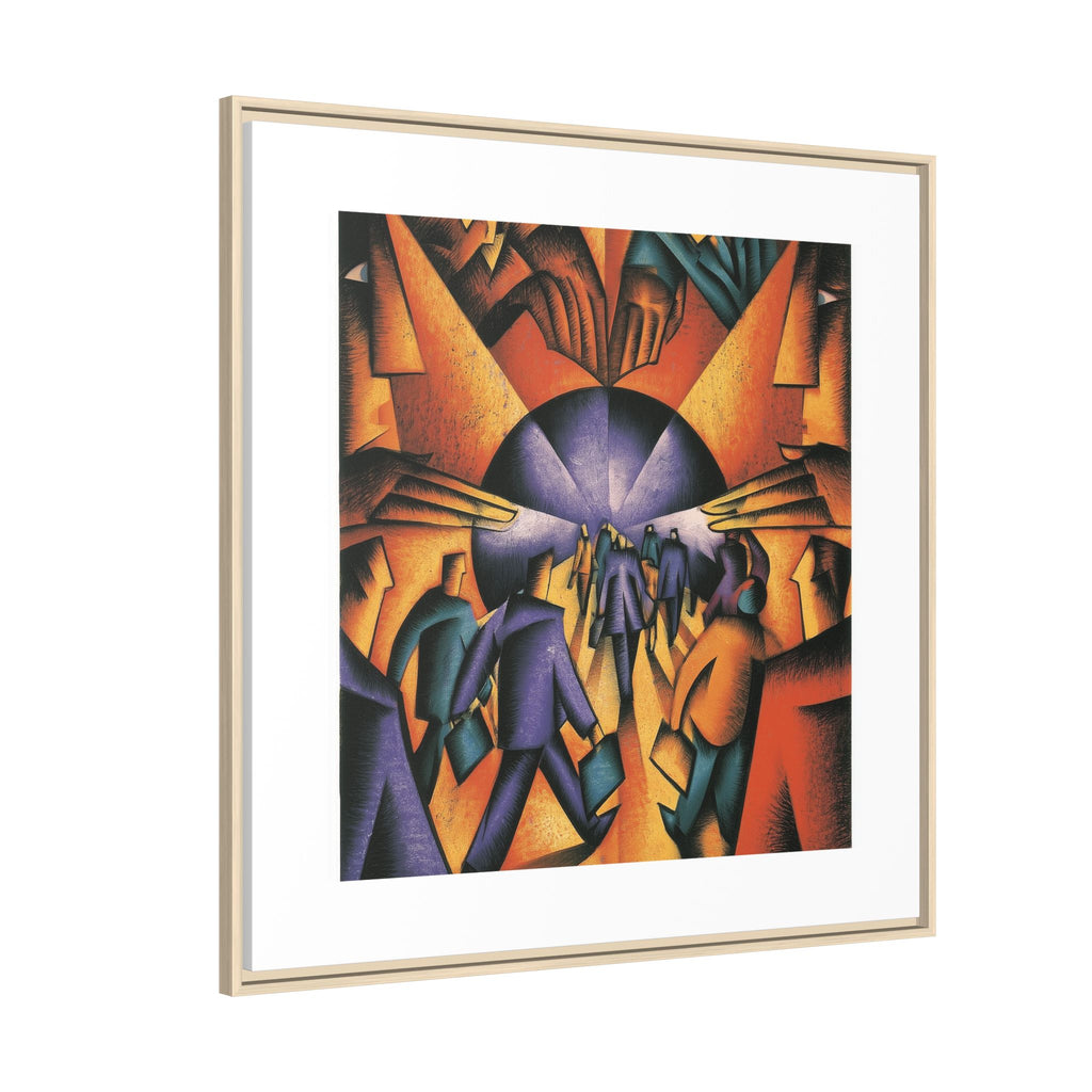 Global Village Coffeehouse Framed Canvas