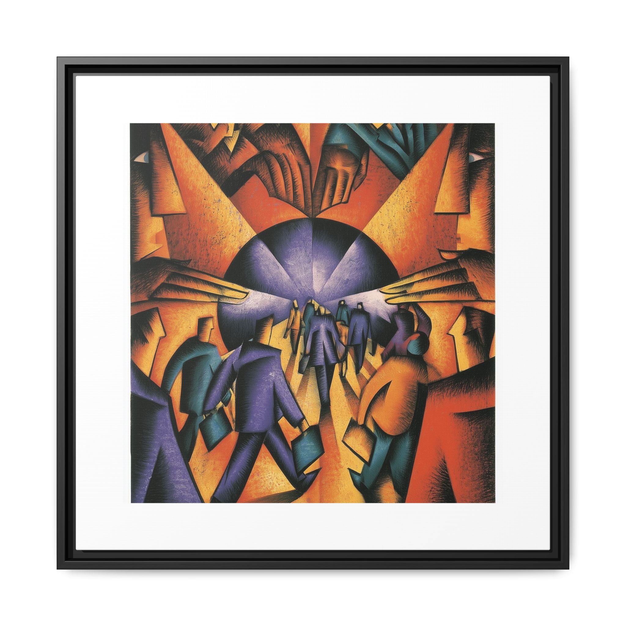 Global Village Coffeehouse Framed Canvas