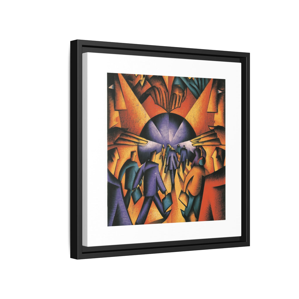 Global Village Coffeehouse Framed Canvas