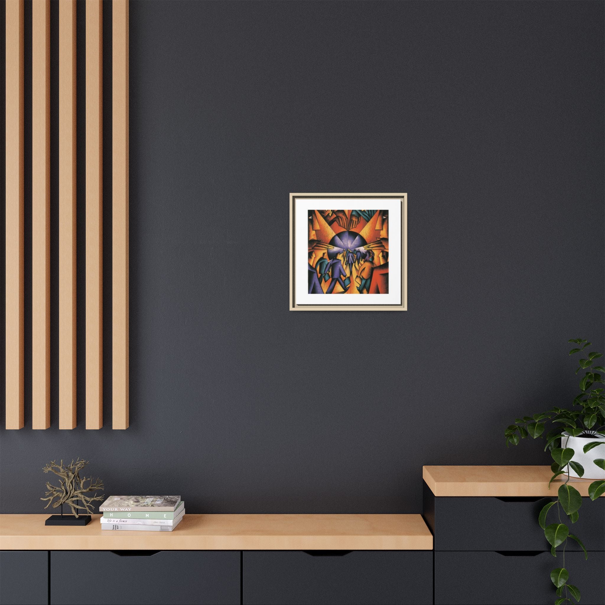 Global Village Coffeehouse Framed Canvas