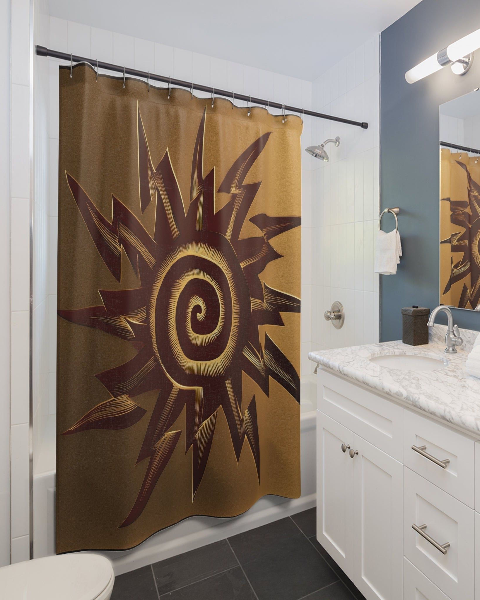 Sunburst — Global Village Coffeehouse Shower Curtain