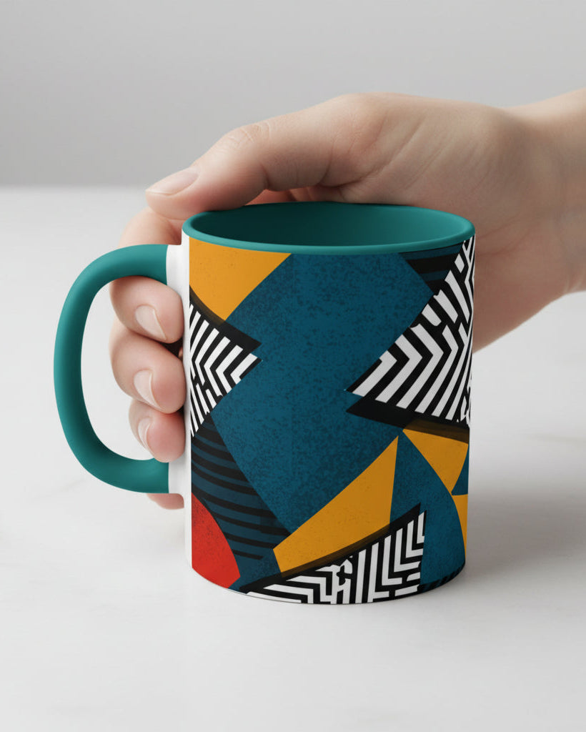 Memphis Memories Accent Mug — Geometric Art Coffee Cup