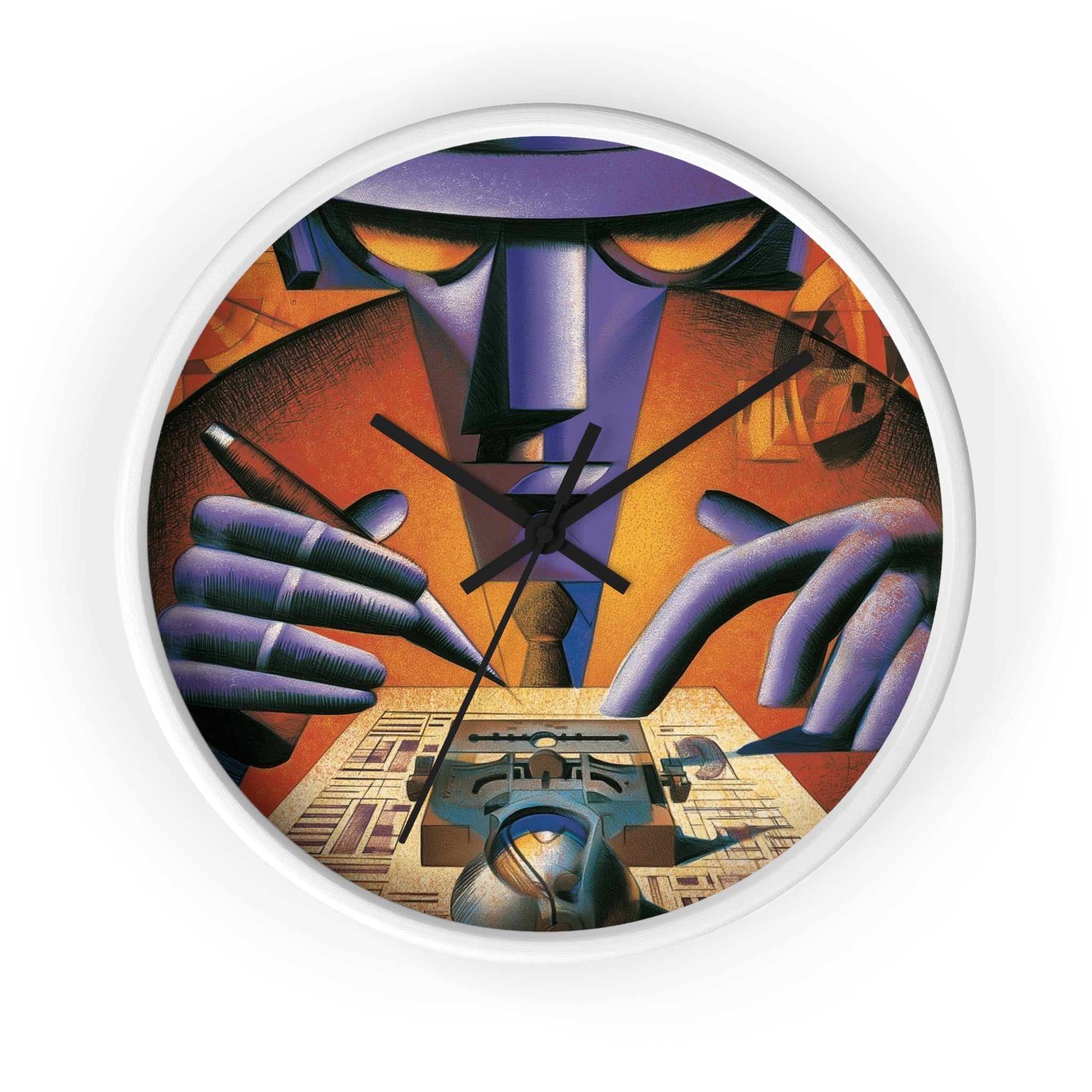 Global Village Coffeehouse Wall Clock