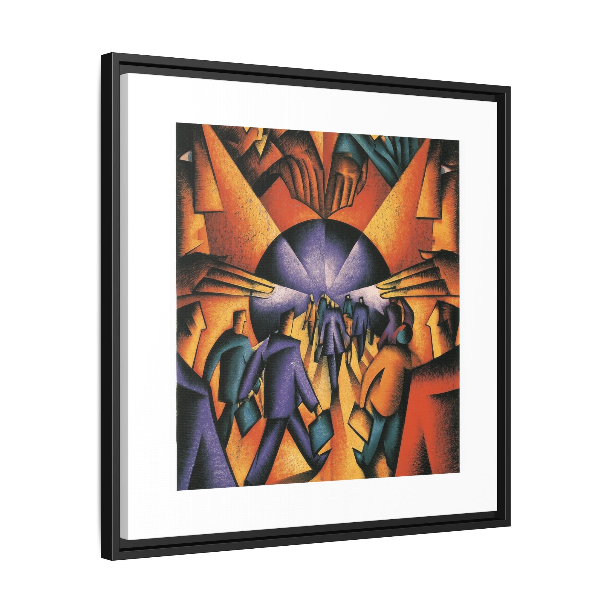 Global Village Coffeehouse Framed Canvas