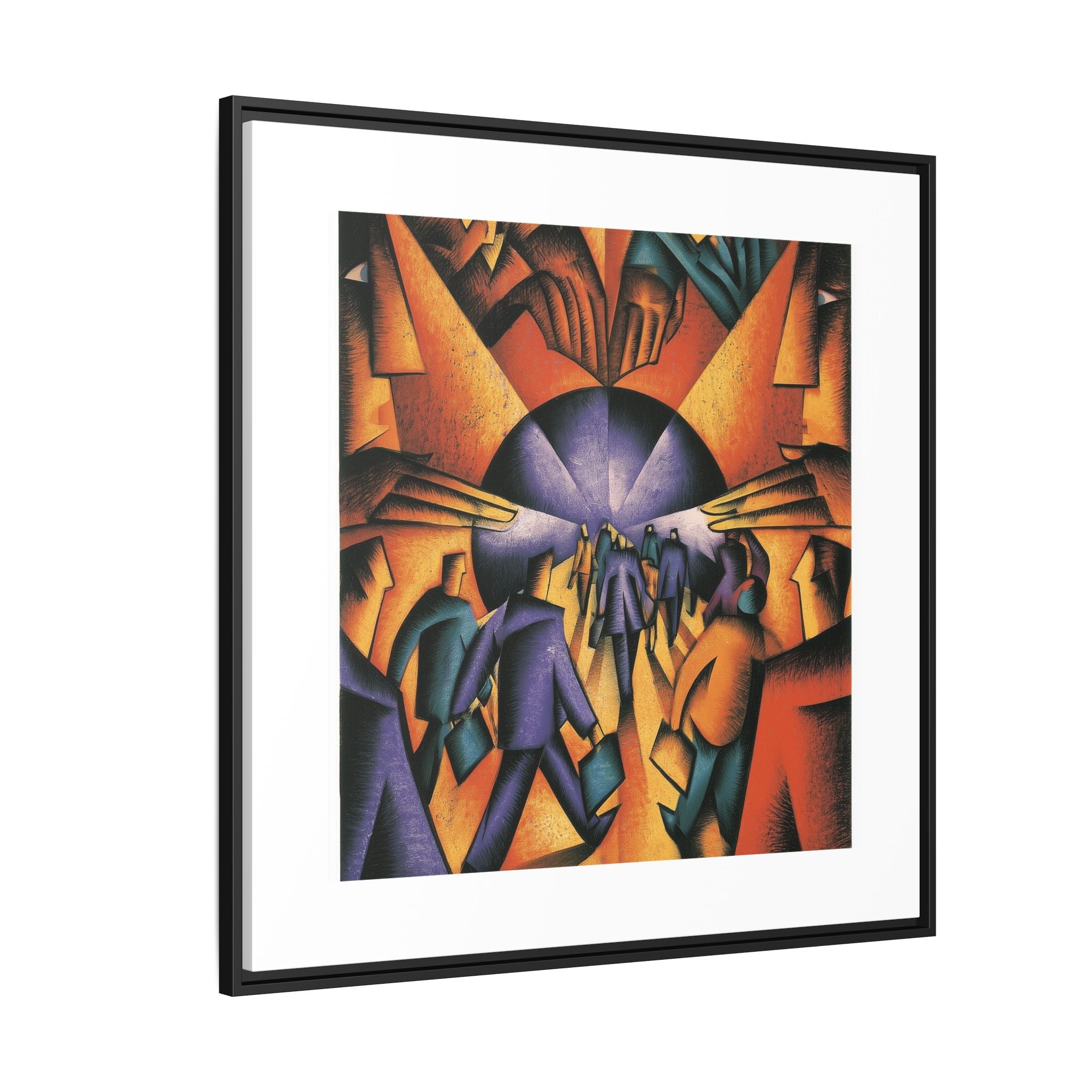 Global Village Coffeehouse Framed Canvas