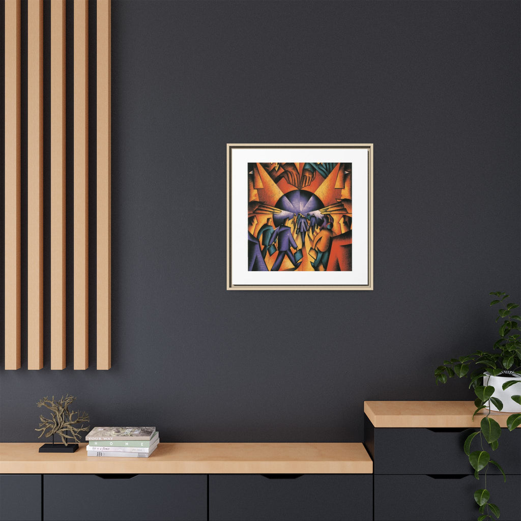 Global Village Coffeehouse Framed Canvas