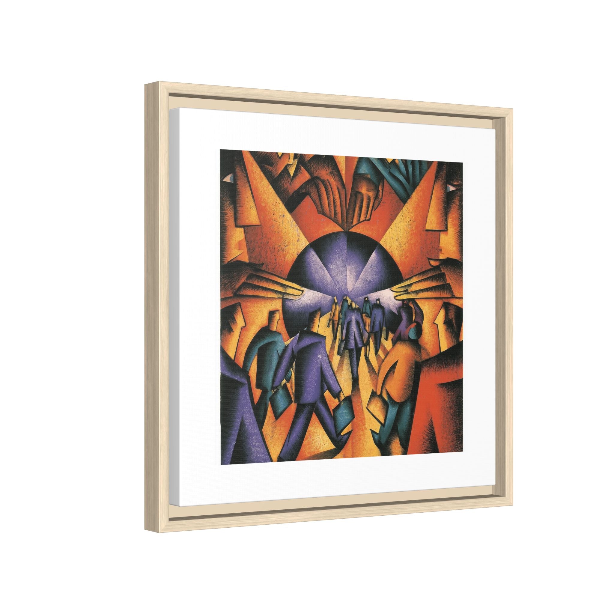 Global Village Coffeehouse Framed Canvas