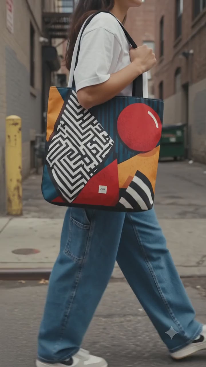 Memphis Memories - Abstract Geometric Tote Bag